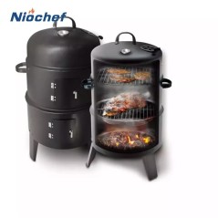 Barbecue 3 en 1 Double pont, poêle à charbon rond, Portableoutil de cuisine