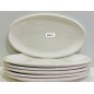 Lot de 3 plateaux de service ovales en porcelaine blanche pour fête, dessert, sushis, poisson
