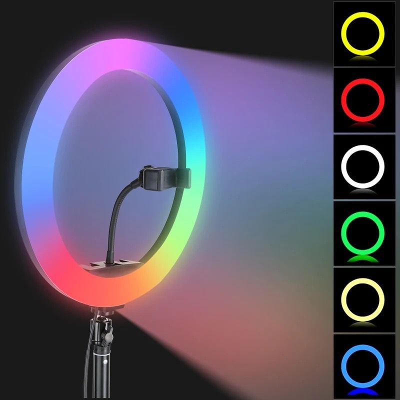 Ring light 3 Eclairage de couleur différente avec trépied avec support téléphone