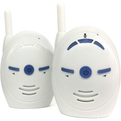 Baby Monitor, Portable 2.4 Ghz Audio Numérique Baby Monitor 2 Voies Intercom en Cristal Transparent (Blanc)