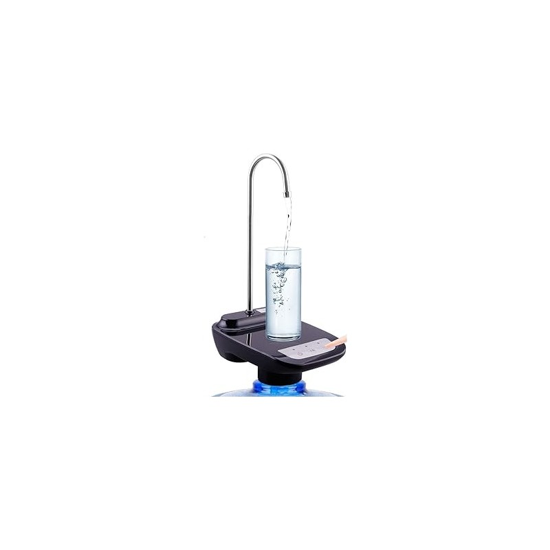 Distributeur d'eau pour bidons avec support, robinet doseur électrique automatique, pompe à eau (Noir)