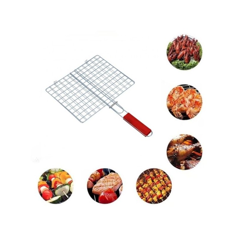 Grille Rectangulaire Barbecue - Double Face - 45 x 45cm