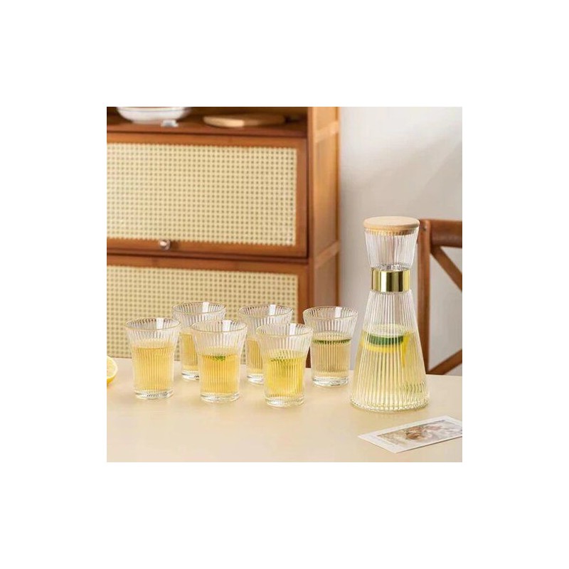 Ensemble Verrerie 7 Pièces : carafe +6 Verres