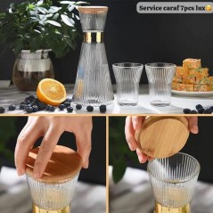 Ensemble Verrerie 7 Pièces : carafe +6 Verres