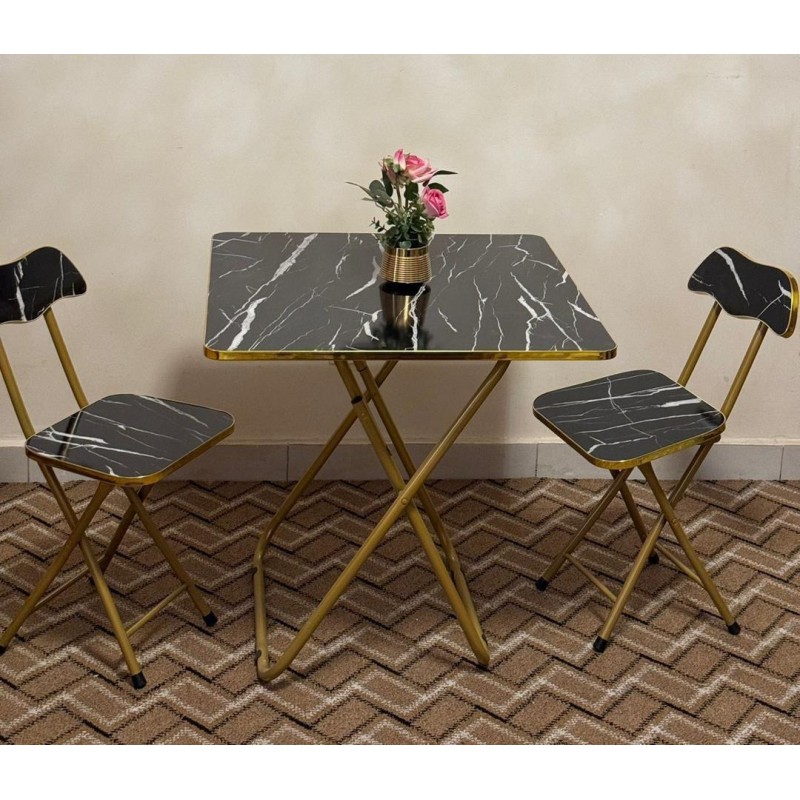 Table de luxe Pliable Avec 2 Chaises