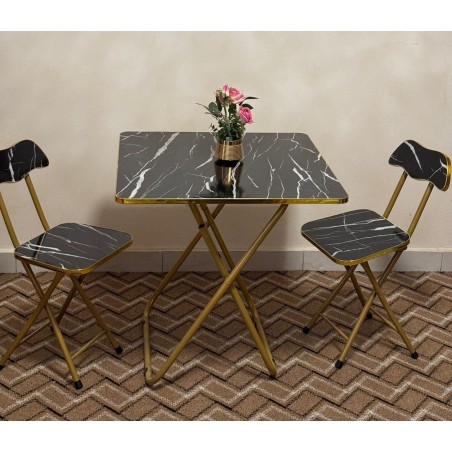 Table de luxe Pliable Avec 2 Chaises