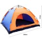 Camping en Plein air Outing Anti-moustiques Tente 3-4 Personnes Grand Espace de Vitesse Automatique Ouvert Plage Camping Pique