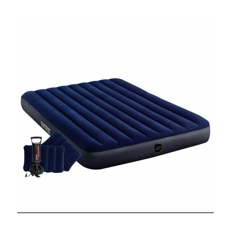 Matelas Gonflable 2 Place + Pompe + 2 Oreillettes - Souple