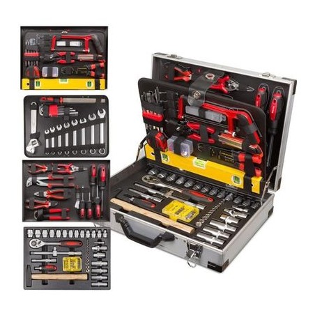 Boite à outils complète Optimus 139 pièces en chrome vanadium - Malette à outils universelle en aluminium