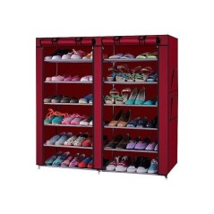 Armoire de Rangement de Chaussures - 36 Paires - Rouge