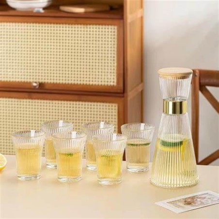 Bouteille-d-eau-de-chevet-avec-verres-7-pieces